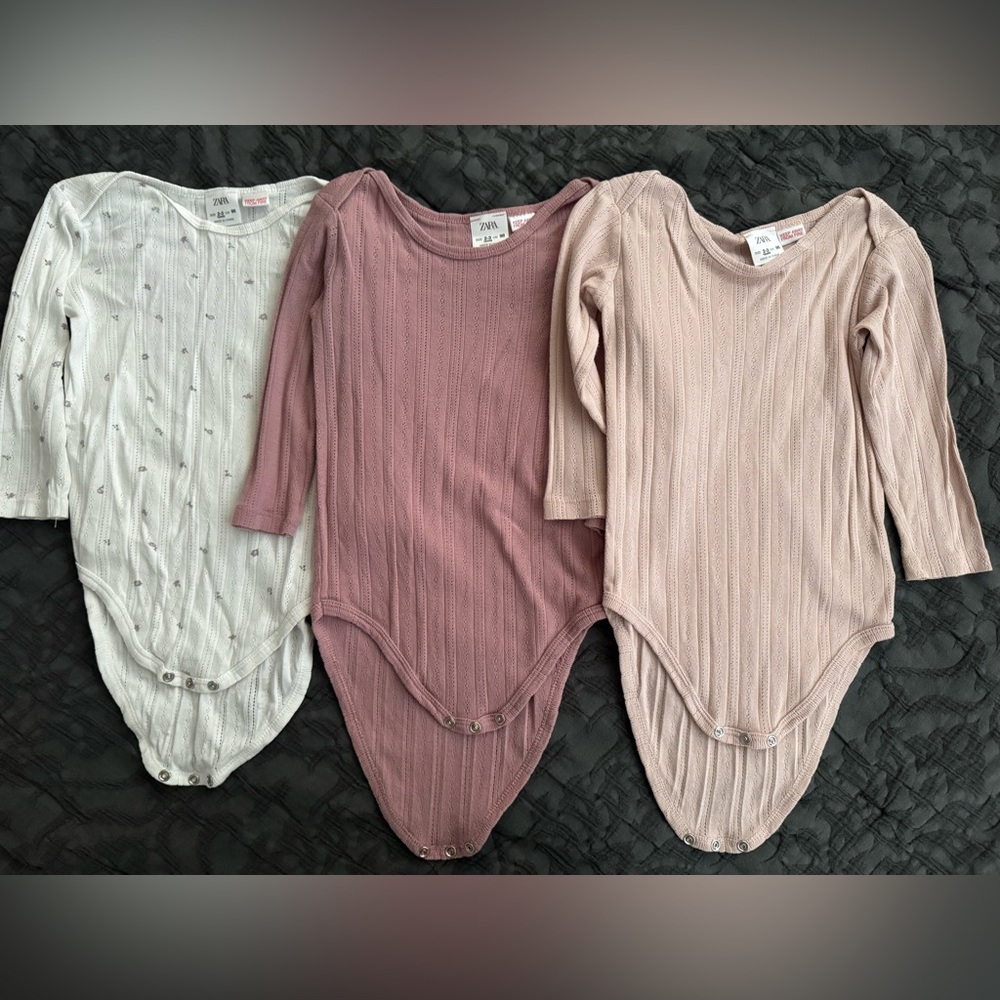 Set of Three Zara Long Sleeve Bodysuits